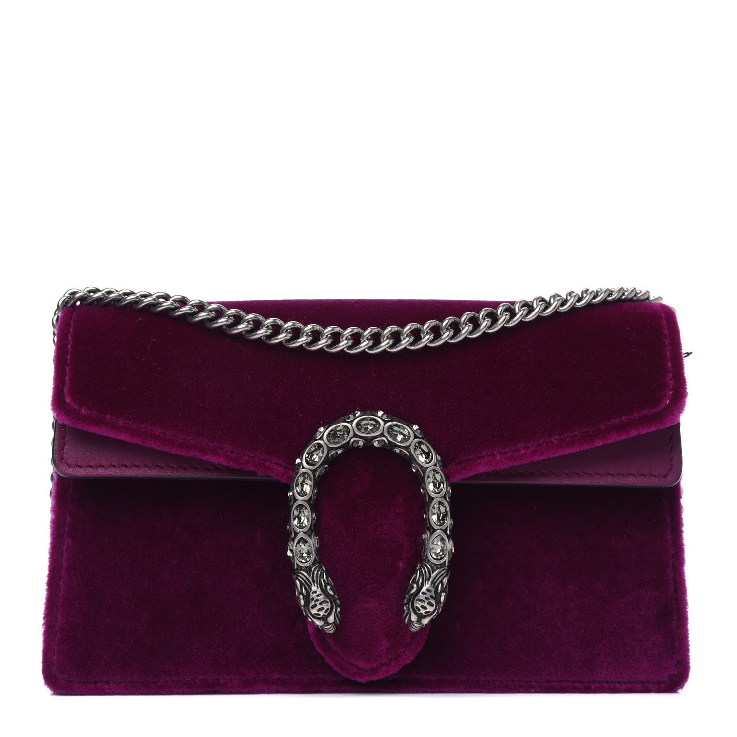 Gucci Velvet Super Mini Dionysus Shoulder Bag Fuchsia Violet Cyclamen 1 of 6