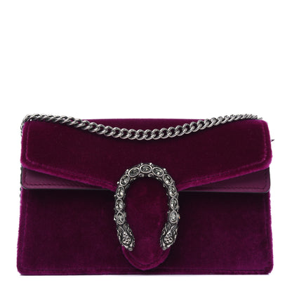 Gucci Velvet Super Mini Dionysus Shoulder Bag Fuchsia Violet Cyclamen 1 of 6