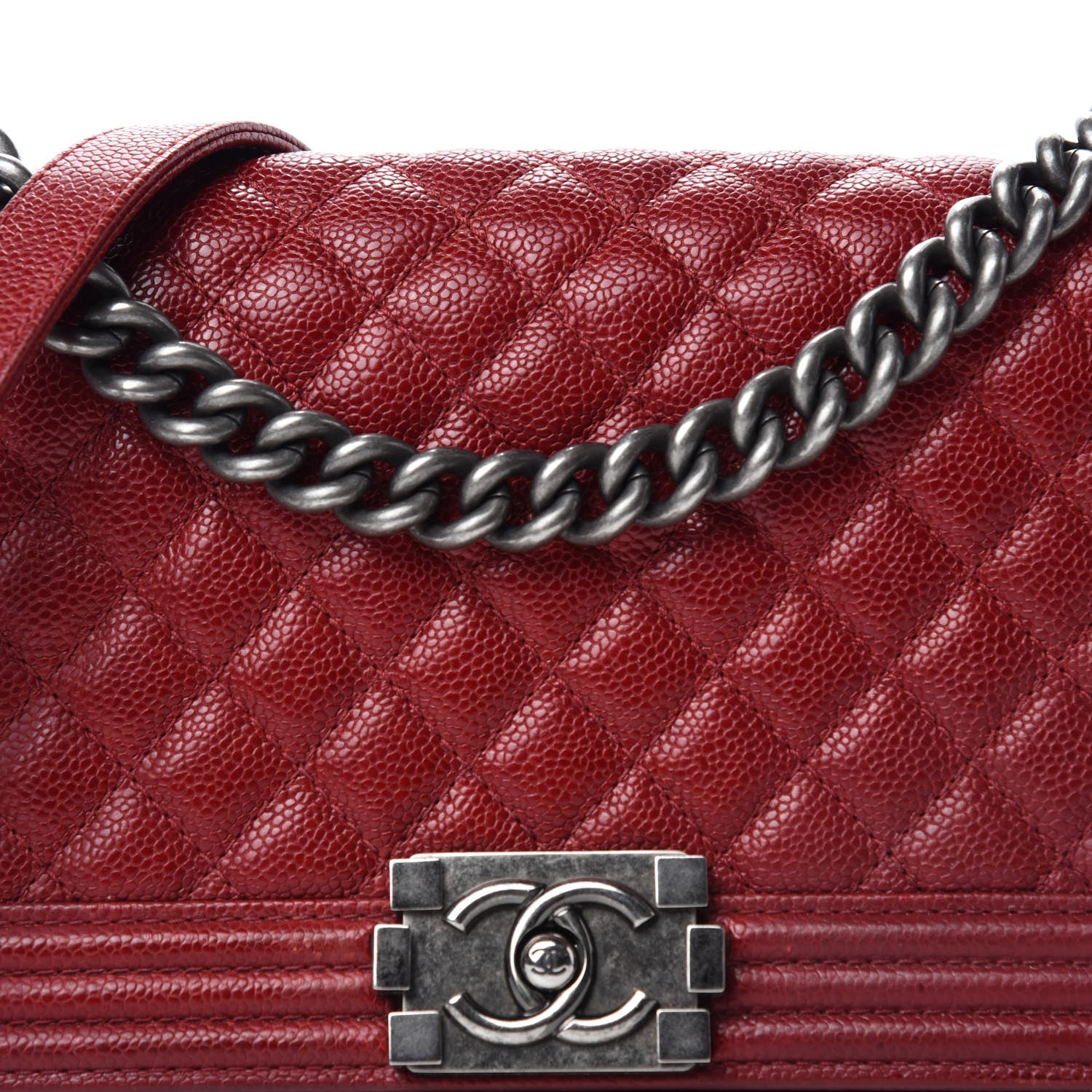Chanel Caviar Quilted Medium Boy Flap Red 11 of 12