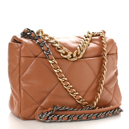 Chanel Lambskin Quilted Large Chanel 19 Flap Brown 3 of 9