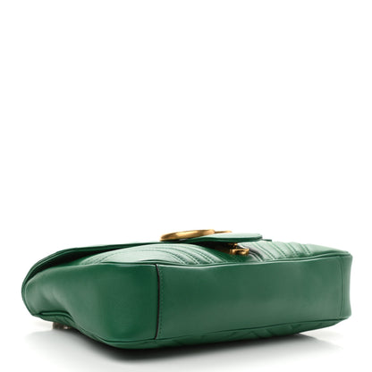 Gucci Calfskin Matelasse Medium GG Marmont Shoulder Bag Emerald Green 4 of 12
