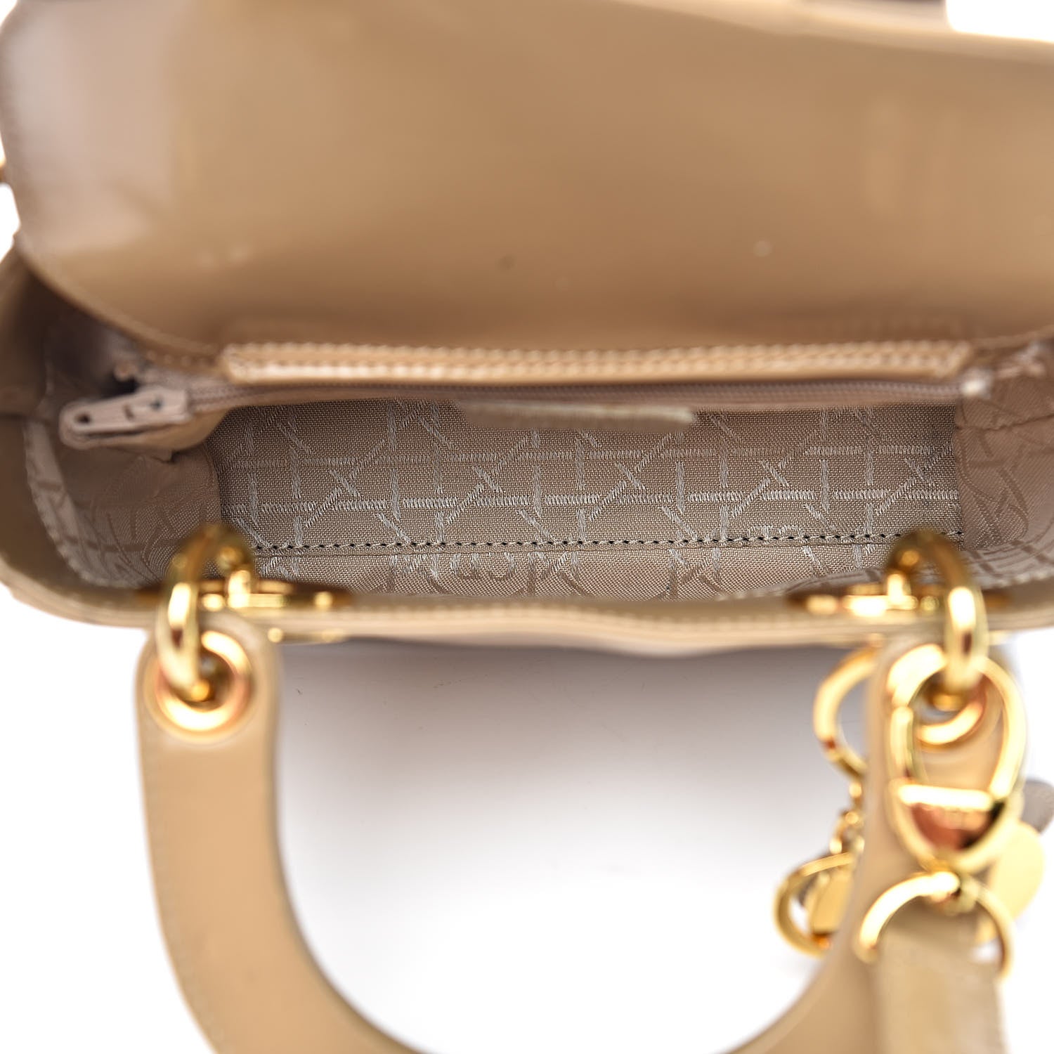 Christian Dior Patent Mini Lady Dior Beige 5 of 19
