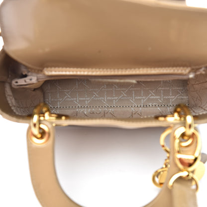 Christian Dior Patent Mini Lady Dior Beige 5 of 19
