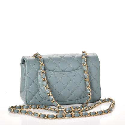 Chanel Iridescent Caviar Quilted Mini Rectangular Flap Light Blue 3 of 8
