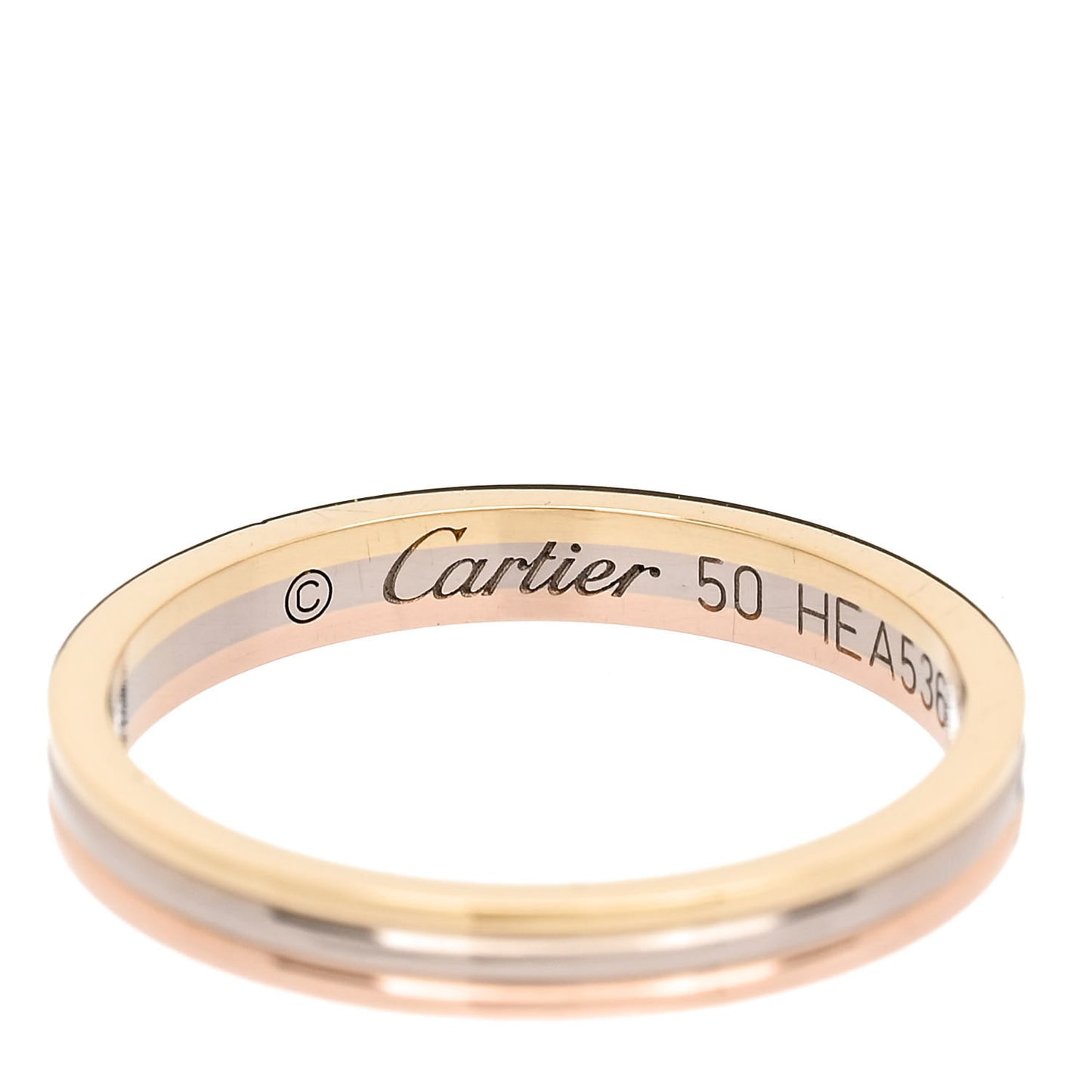 18K Pink White Yellow Gold 2.5mm Vendome Louis Cartier Wedding Band Ring 50 5.25