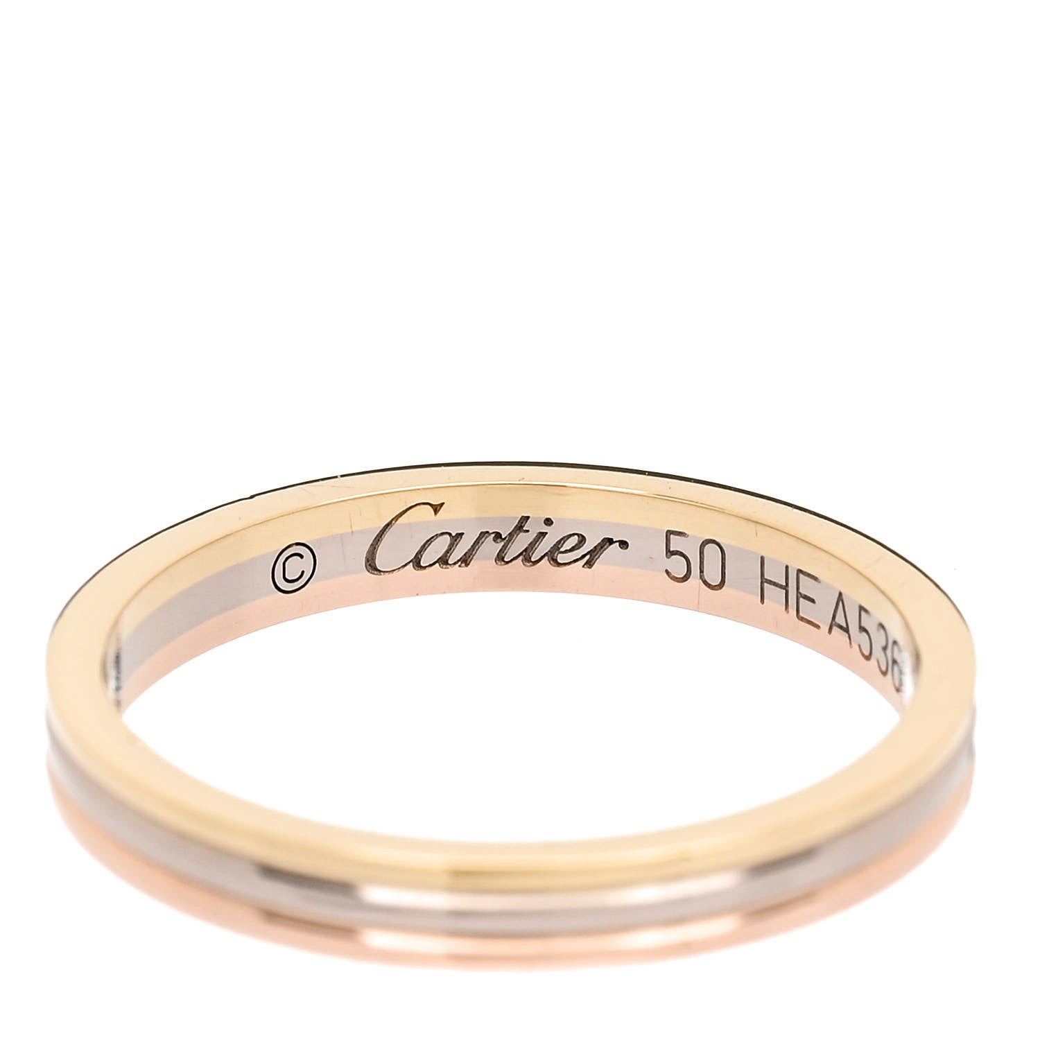 Cartier 18K Pink White Yellow Gold 2.5mm Vendome Louis Cartier Wedding Band Ring 50 5.25 4 of 7