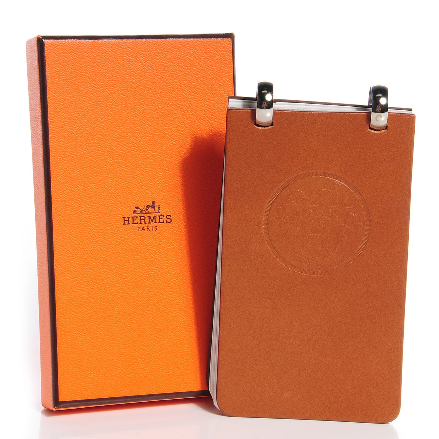 Hunter Calfskin Embossed Ex Libris Notepad Natural