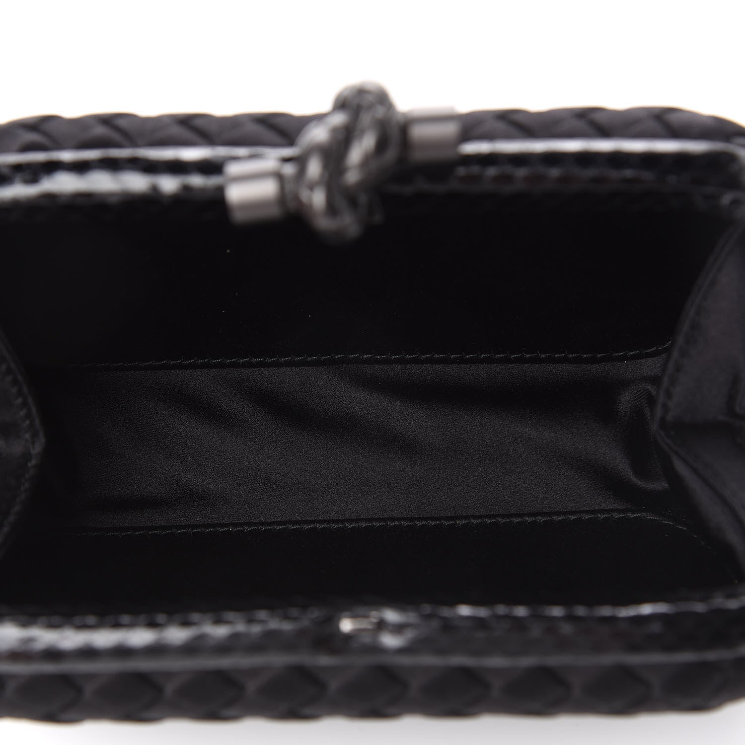 Bottega Veneta Satin Intreccio Impero Ayers Knot Clutch Black 4 of 8