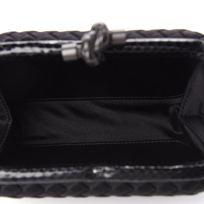 Bottega Veneta Satin Intreccio Impero Ayers Knot Clutch Black 4 of 8
