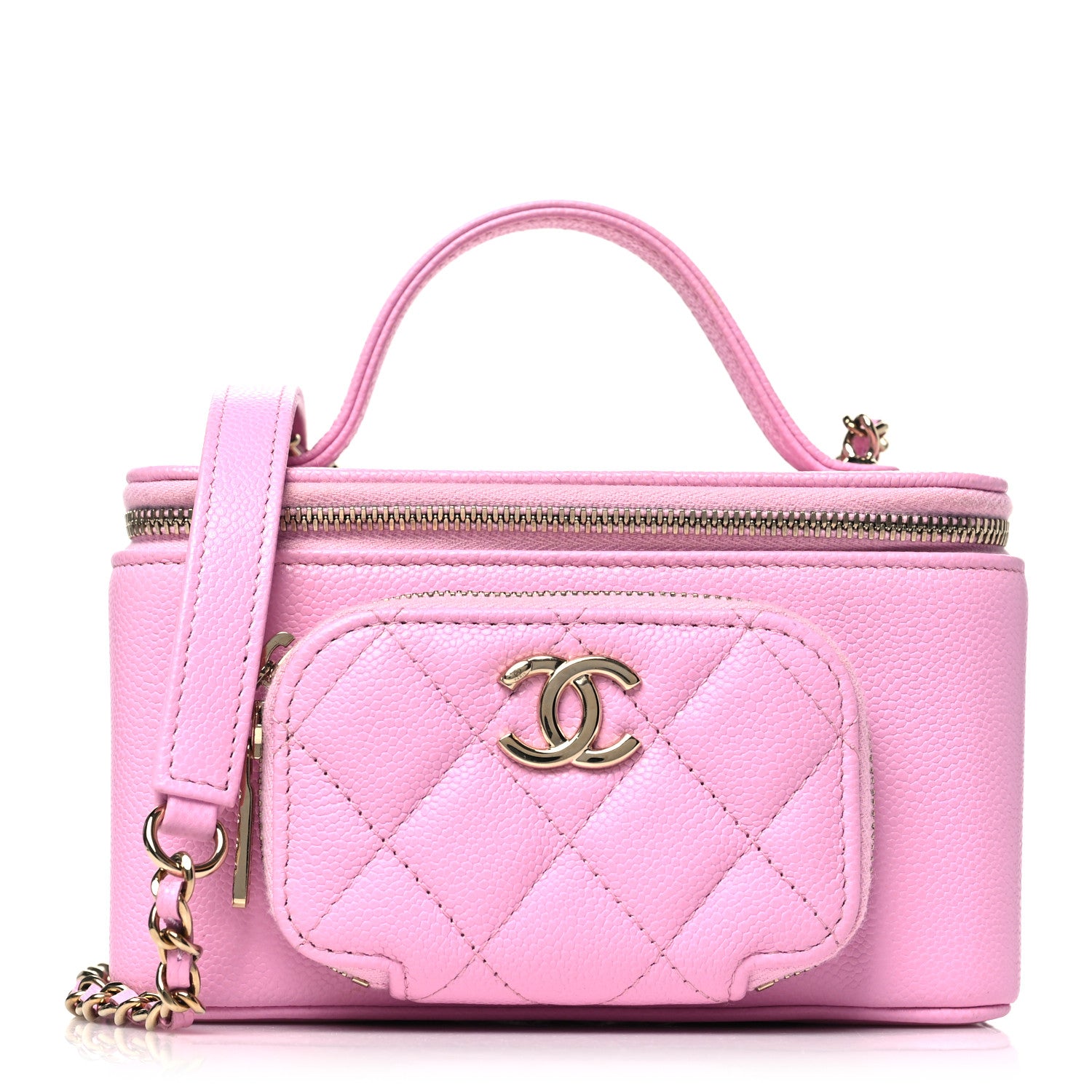 Chanel Caviar Quilted Top Handle Pocket Vanity Case Lilac 1 of 10