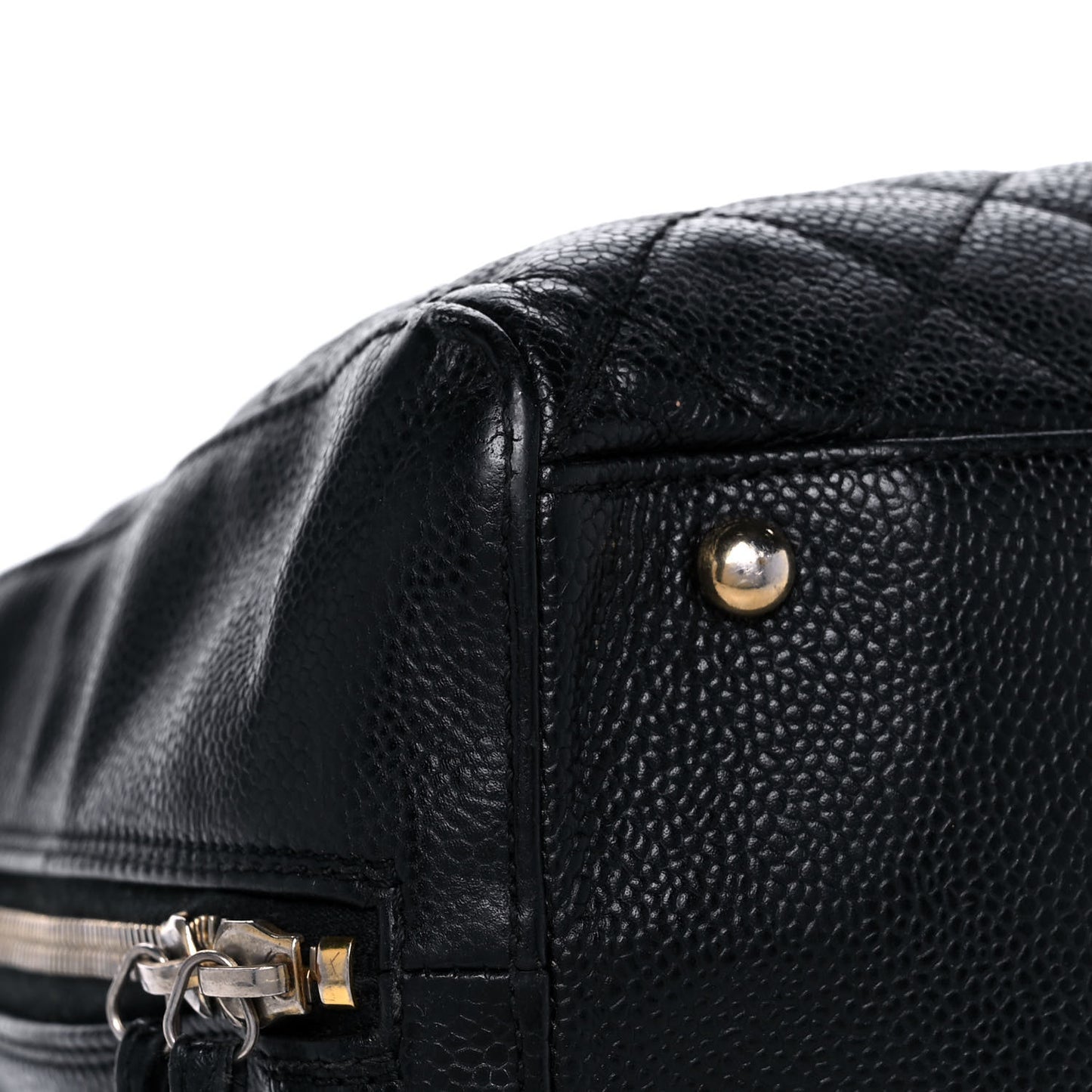 Caviar Quilted Bowler Black