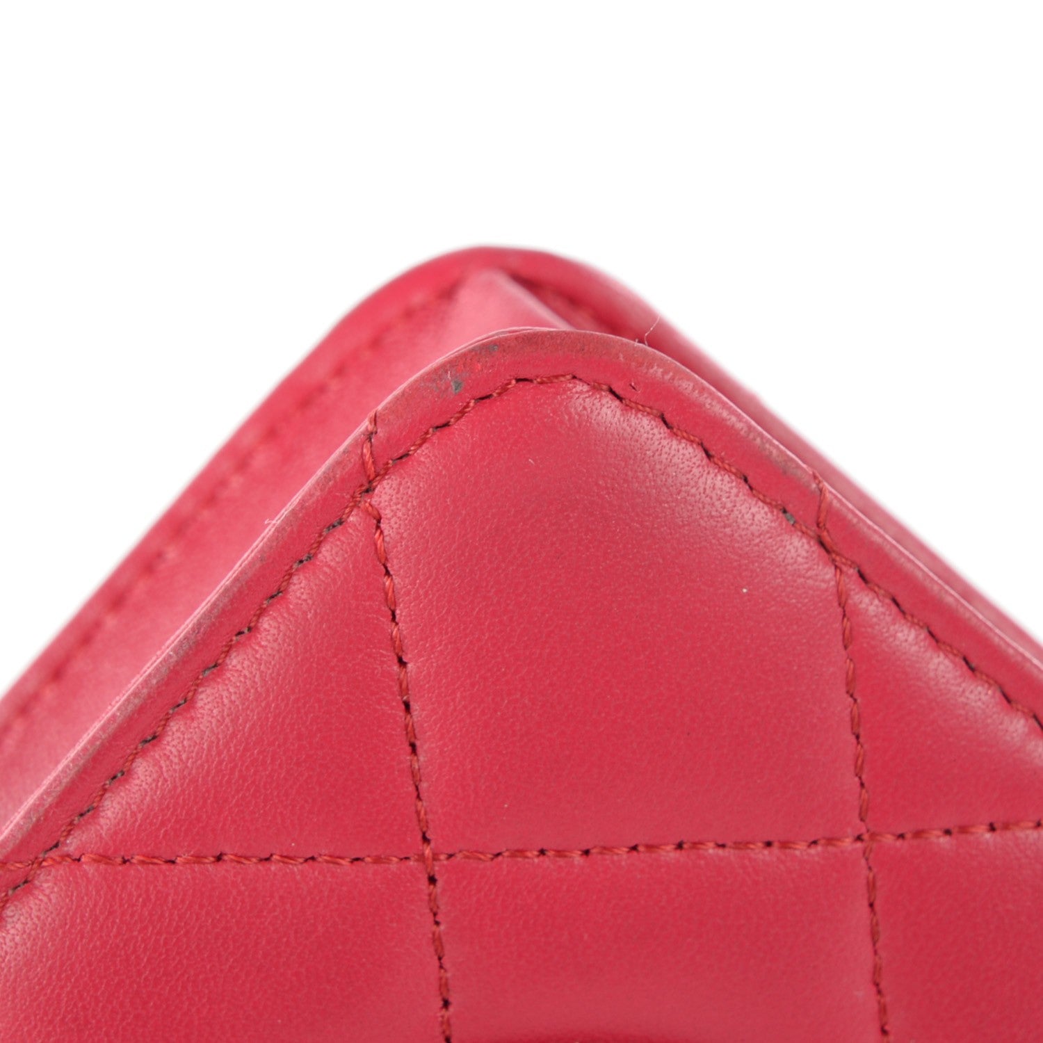 Chanel Lambskin Quilted Wallet On Chain WOC Fuchsia 2 of 11