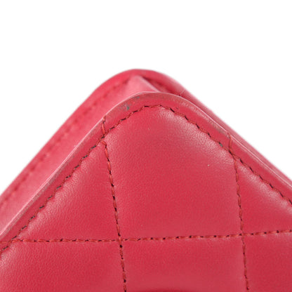 Chanel Lambskin Quilted Wallet On Chain WOC Fuchsia 2 of 11