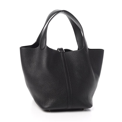 Hermes Taurillon Clemence Picotin Lock 22 MM Black 3 of 11