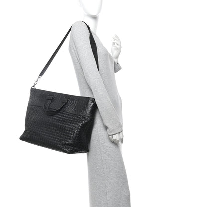 Bottega Veneta Ostrich Nappa Intrecciato Tote Black 2 of 11
