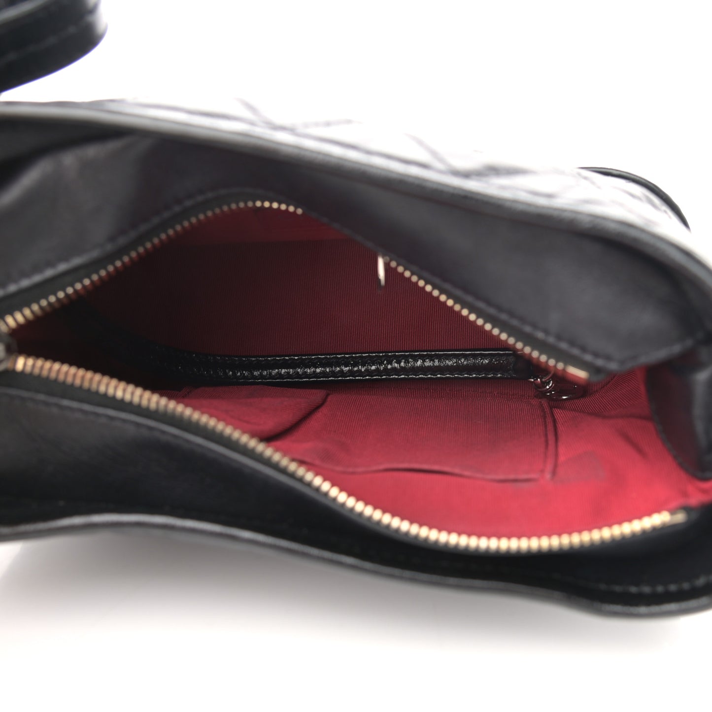 Aged Calfskin Quilted Small Gabrielle Hobo Black