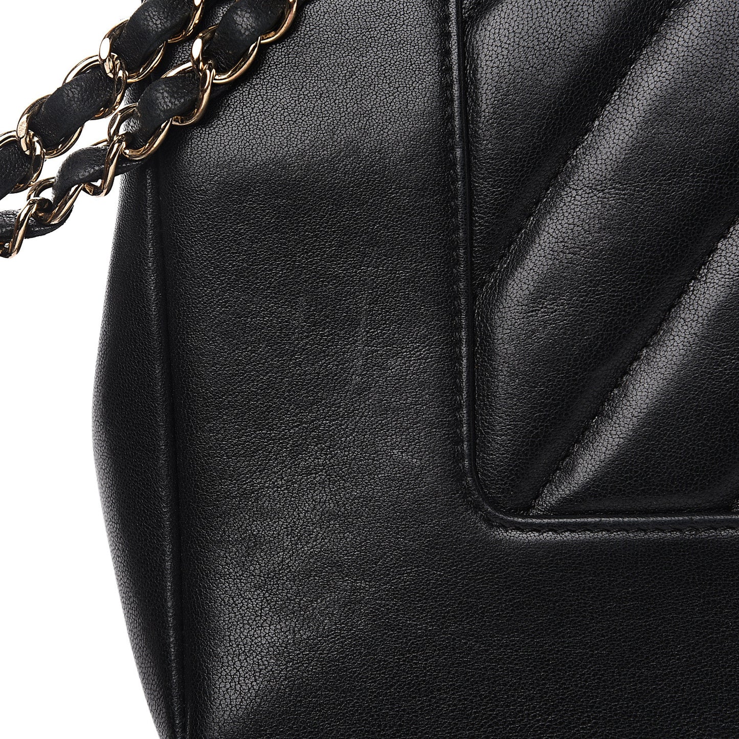 Sheepskin Chevron Quilted Vintage Mademoiselle Flap Black