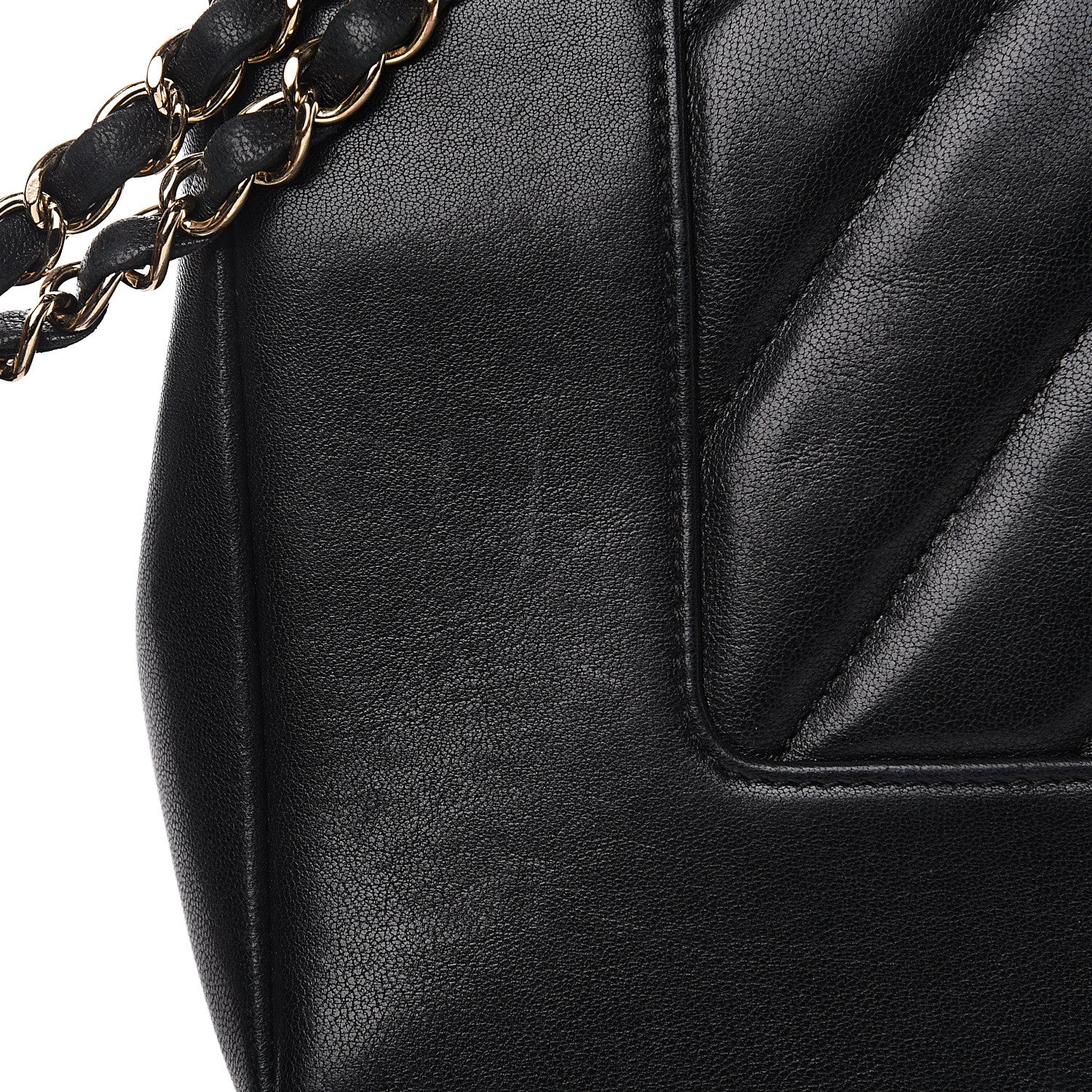 Chanel Sheepskin Chevron Quilted Vintage Mademoiselle Flap Black 12 of 15