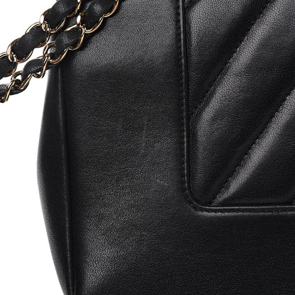 Chanel Sheepskin Chevron Quilted Vintage Mademoiselle Flap Black 12 of 15