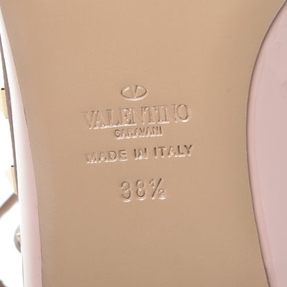 Valentino Garavani Patent Rockstud Cage Ballerina Flats 38.5 Water Rose Poudre 6 of 8