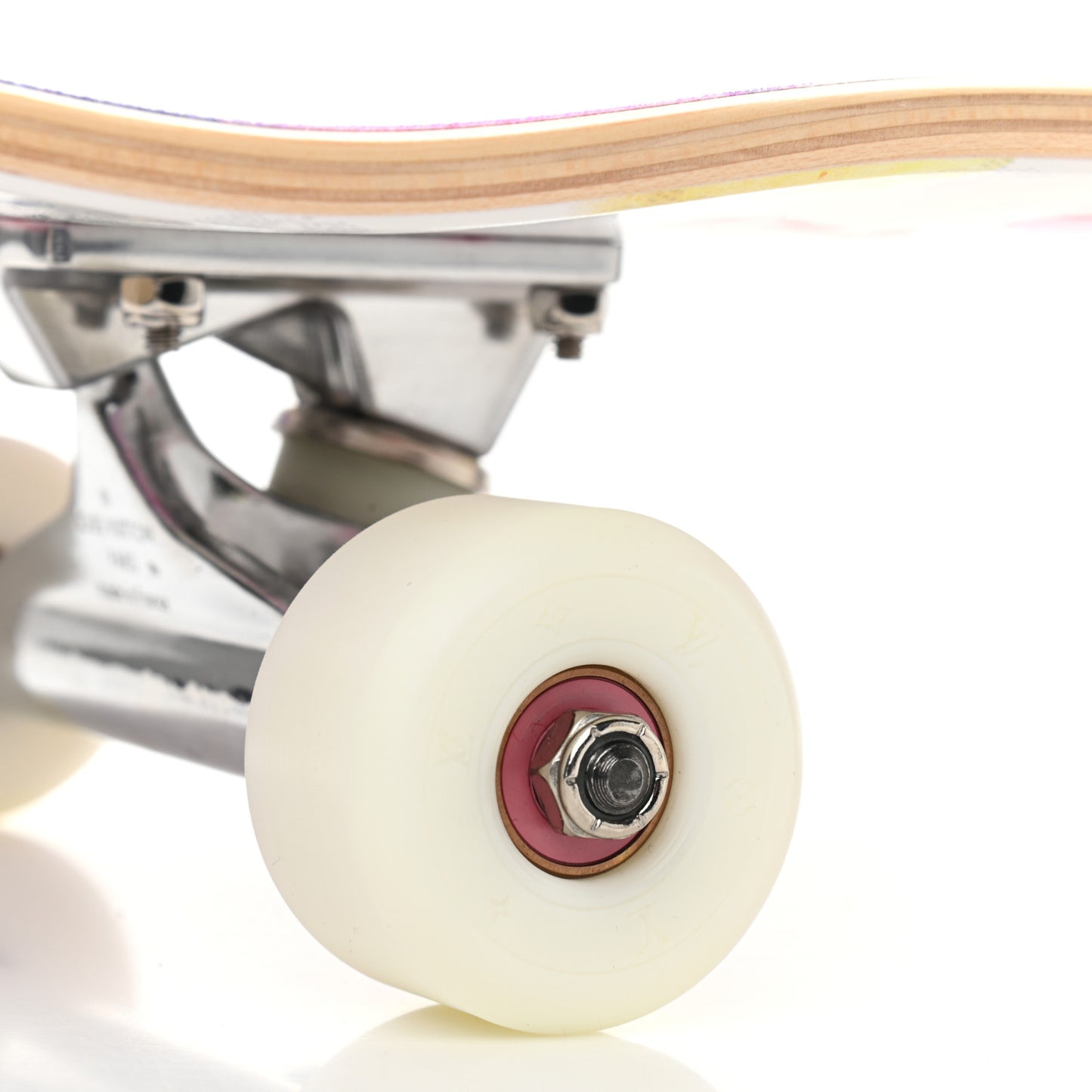 Monogram Watercolor Wood Skateboard Multicolor