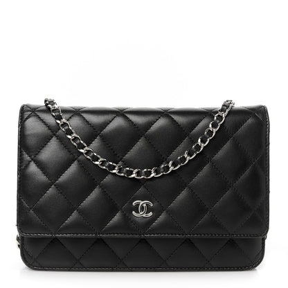 Chanel Lambskin Quilted Wallet On Chain WOC Black 1 of 12