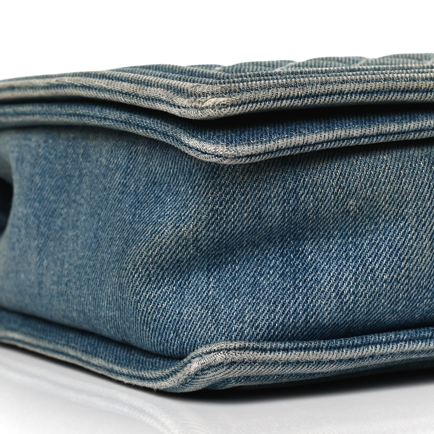 Chanel Denim Quilted Large Boy Flap Blue 8 of 9
