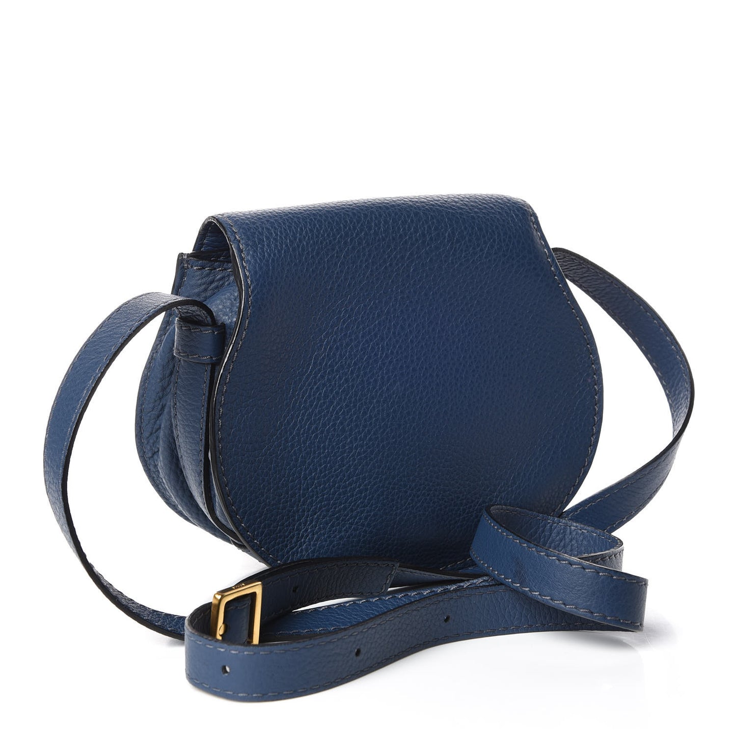 Calfskin Mini Marcie Round Crossbody Bag Royal Navy
