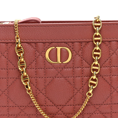 Christian Dior Calfskin Cannage Caro Zipped Pouch With Chain Rust 6 of 8