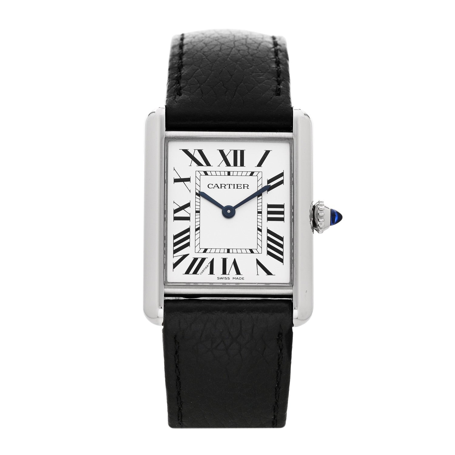 Cartier Stainless Steel Calfskin 25mm Must de Cartier Tank Quartz Watch 1 of 5