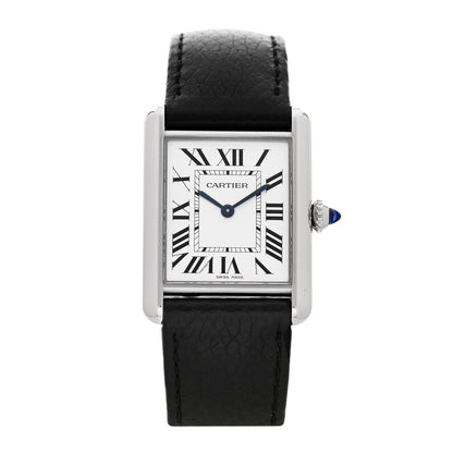 Cartier Stainless Steel Calfskin 25mm Must de Cartier Tank Quartz Watch 1 of 5