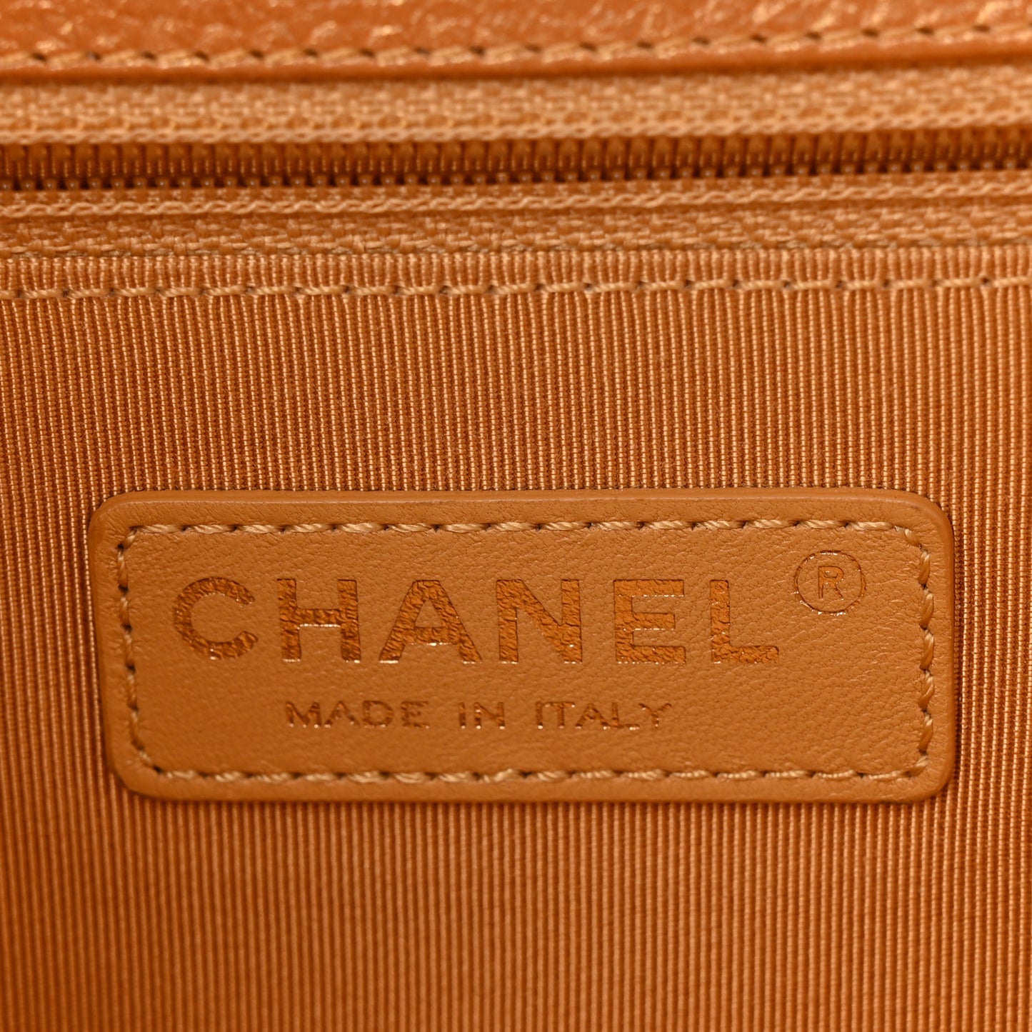 Metallic Calfskin Quilted New Medium Boy Flap Dark Gold