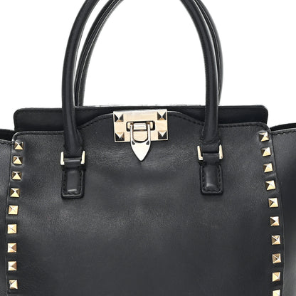 Valentino Garavani Vitello Small Rockstud Double Handle Tote Black 7 of 11