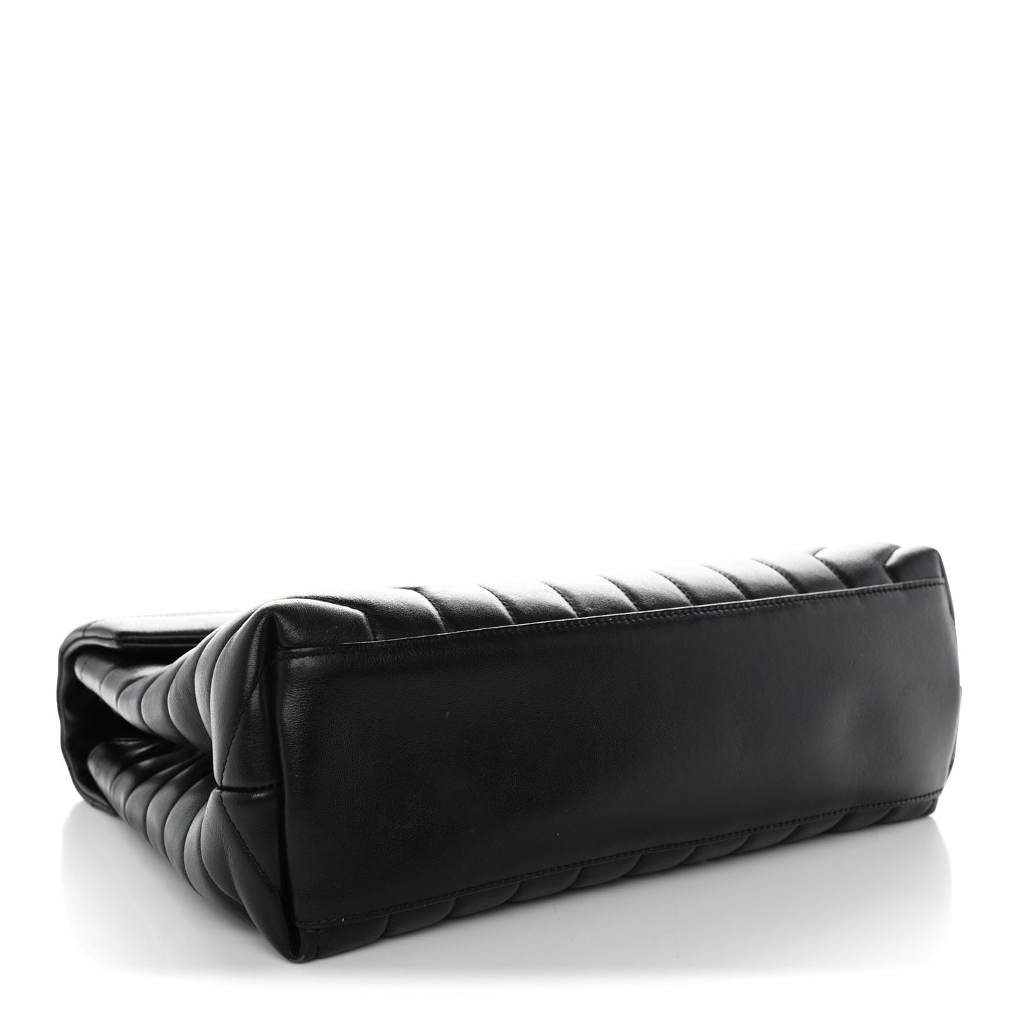 Calfskin Y Quilted Monogram Medium Loulou Chain Satchel Black
