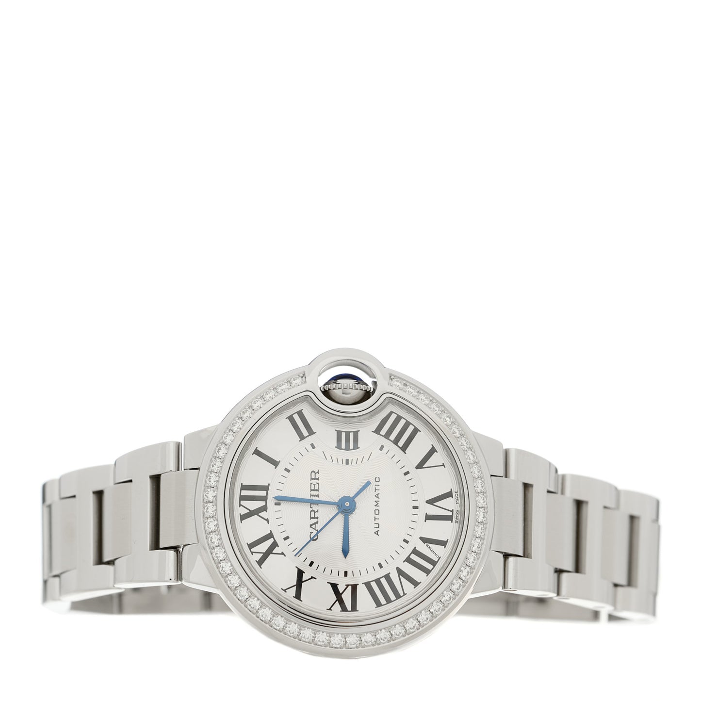 Stainless Steel Diamond Bezel 33mm Ballon Bleu De Cartier Automatic Watch