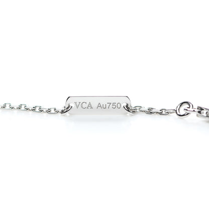 Van Cleef & Arpels 18K White Gold Diamond Guilloche Vintage Alhambra Pendant Necklace 5 of 6