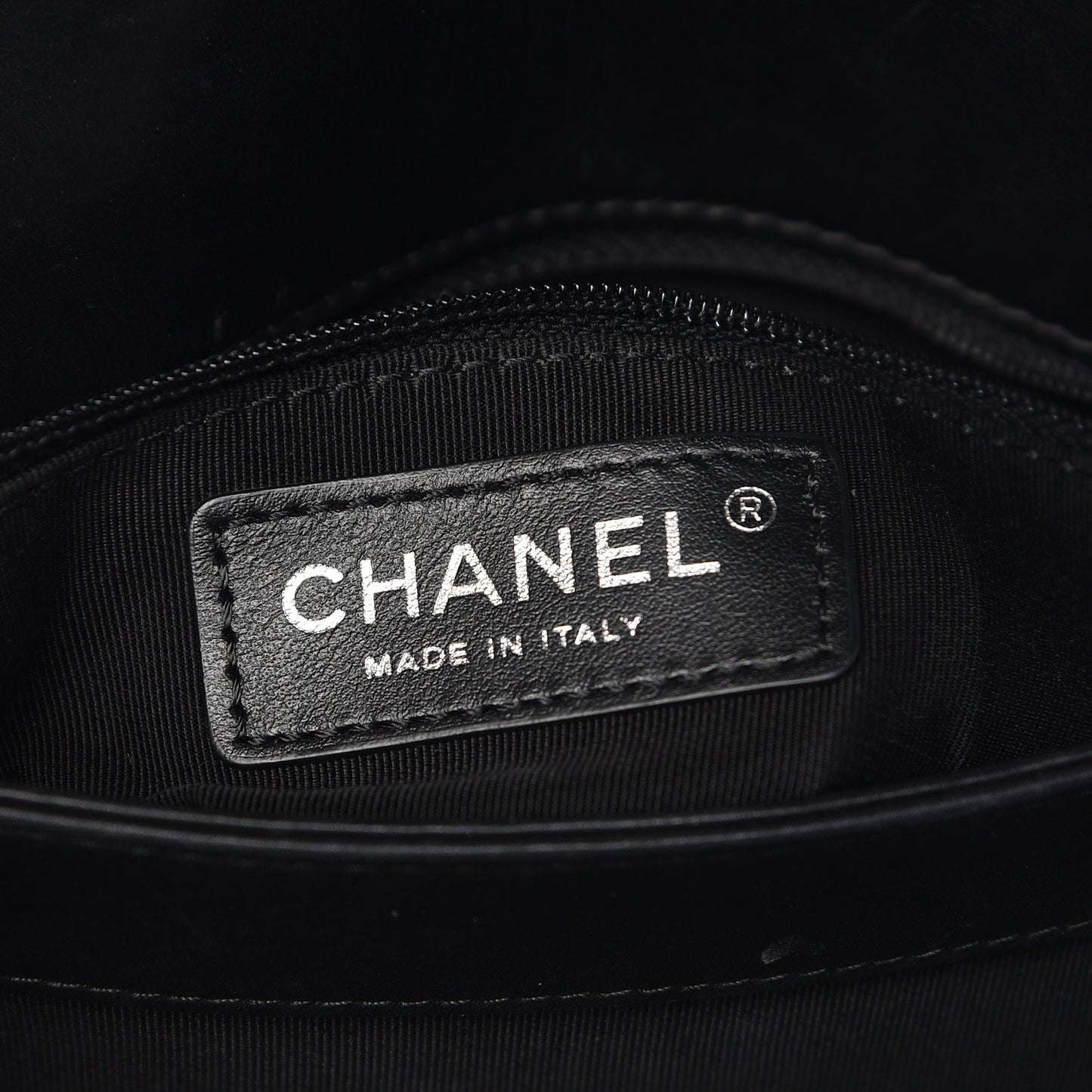 Calfskin Studded Chevron Quilted Flap Black