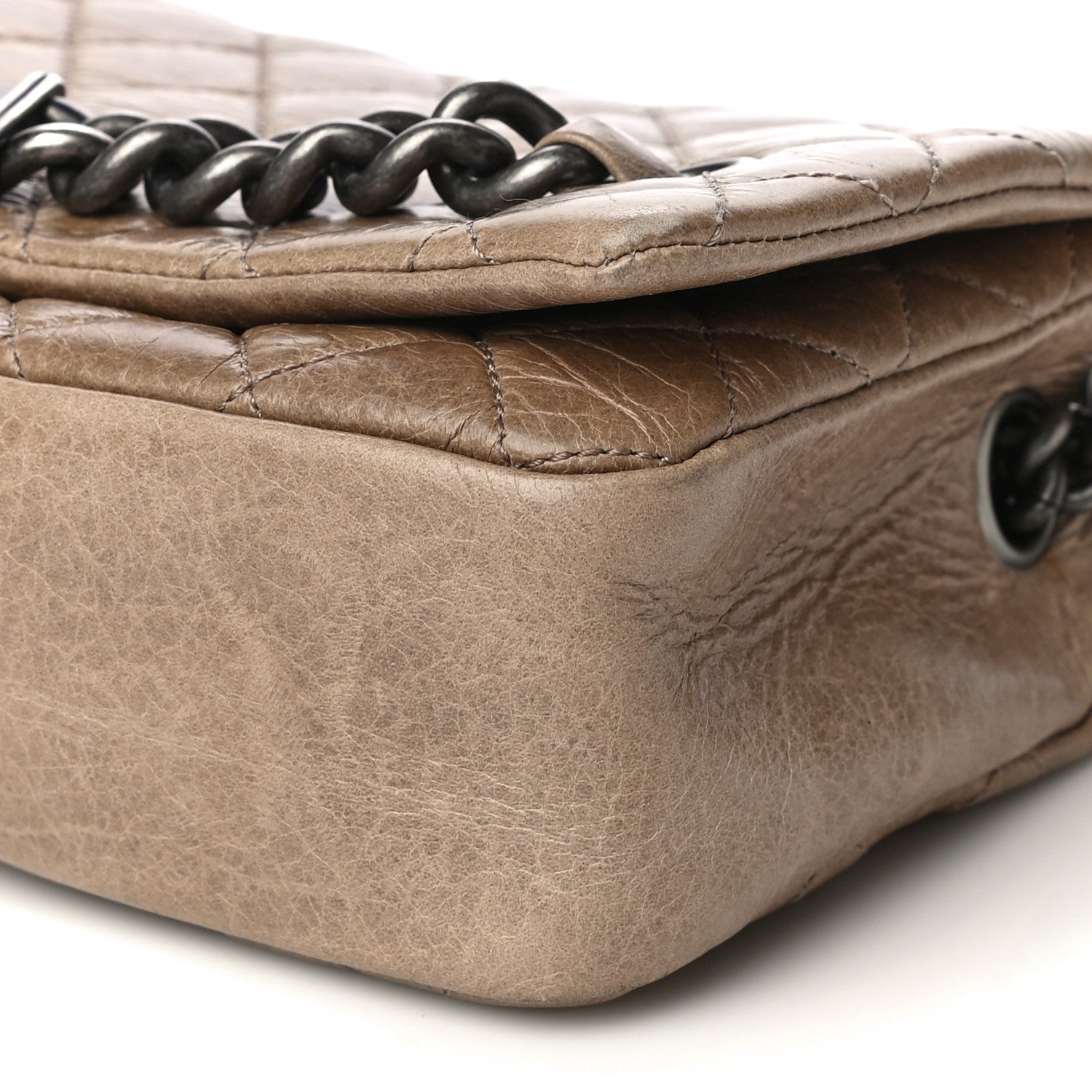 Chanel Glazed Calfskin Nameplate Flap Beige 10 of 10