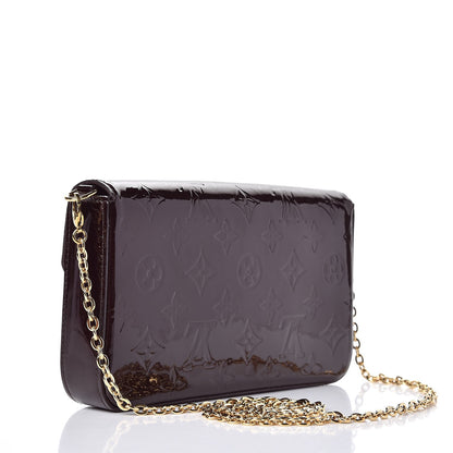 Louis Vuitton Vernis Pochette Felicie Chain Wallet Amarante 3 of 10