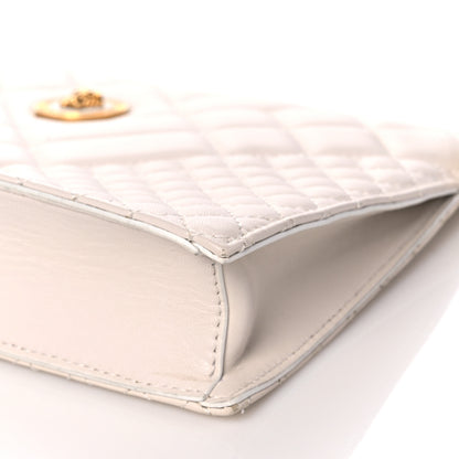 Versace Calfskin Quilted Tribute Icon Crossbody Flat Pouch White 9 of 13