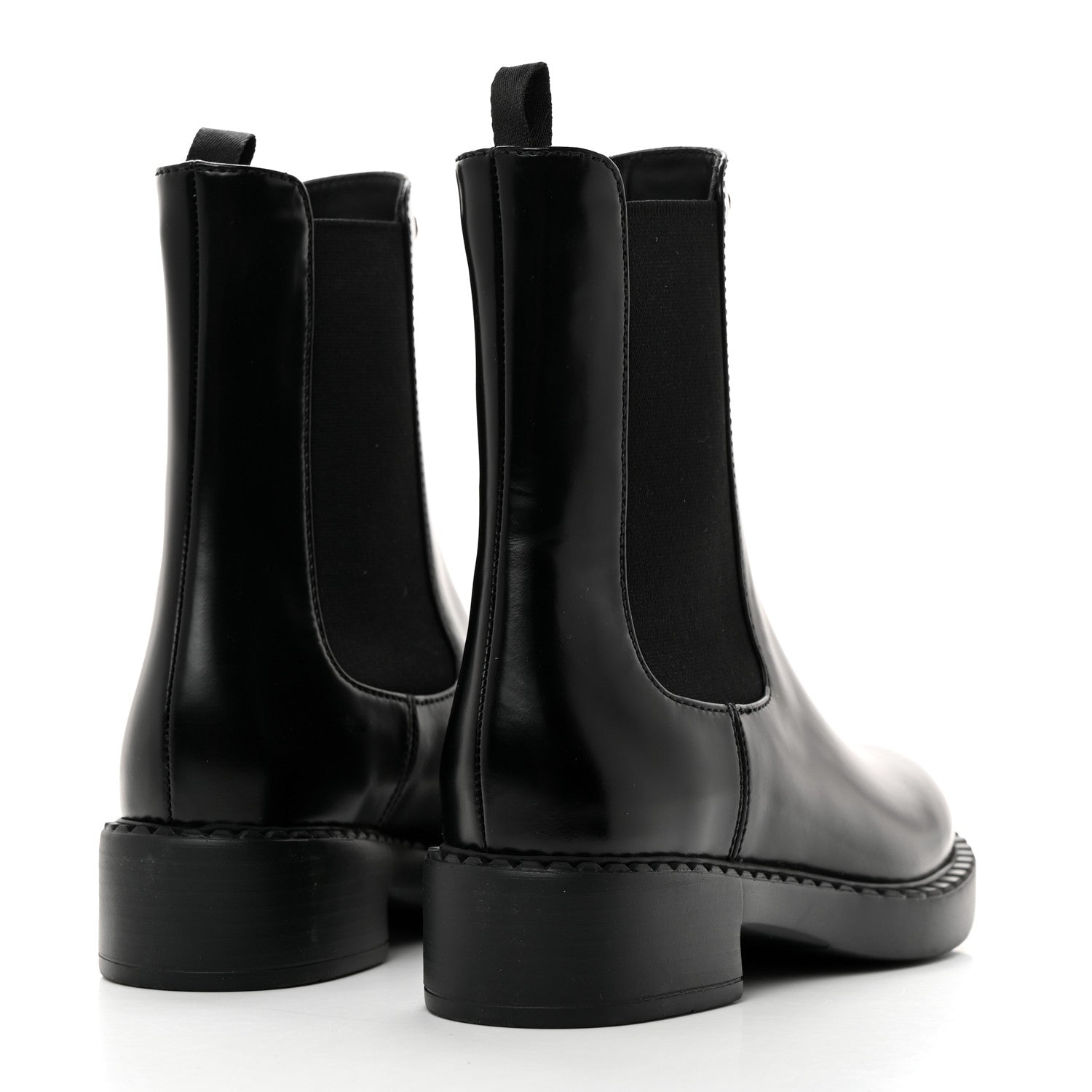 Prada Spazzolato Metal Triangle Logo 50mm Chelsea Boots 36 Black 4 of 8