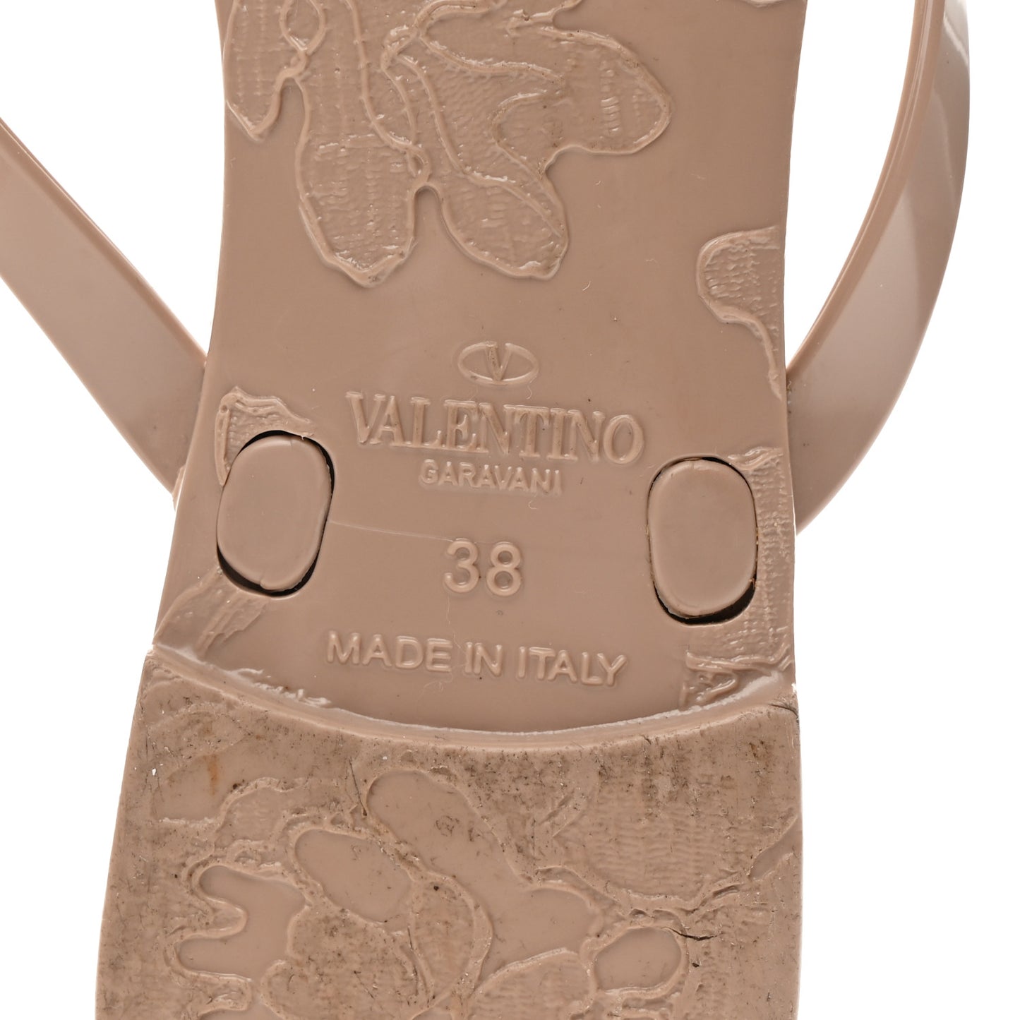 PVC Jelly Rockstud Bow Thong Sandals 38 Poudre