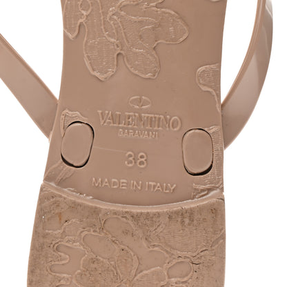Valentino Garavani PVC Jelly Rockstud Bow Thong Sandals 38 Poudre 7 of 9