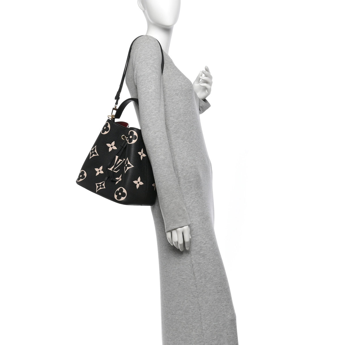 Louis Vuitton Empreinte Monogram Giant Neonoe MM  Black Beige 2 of 14