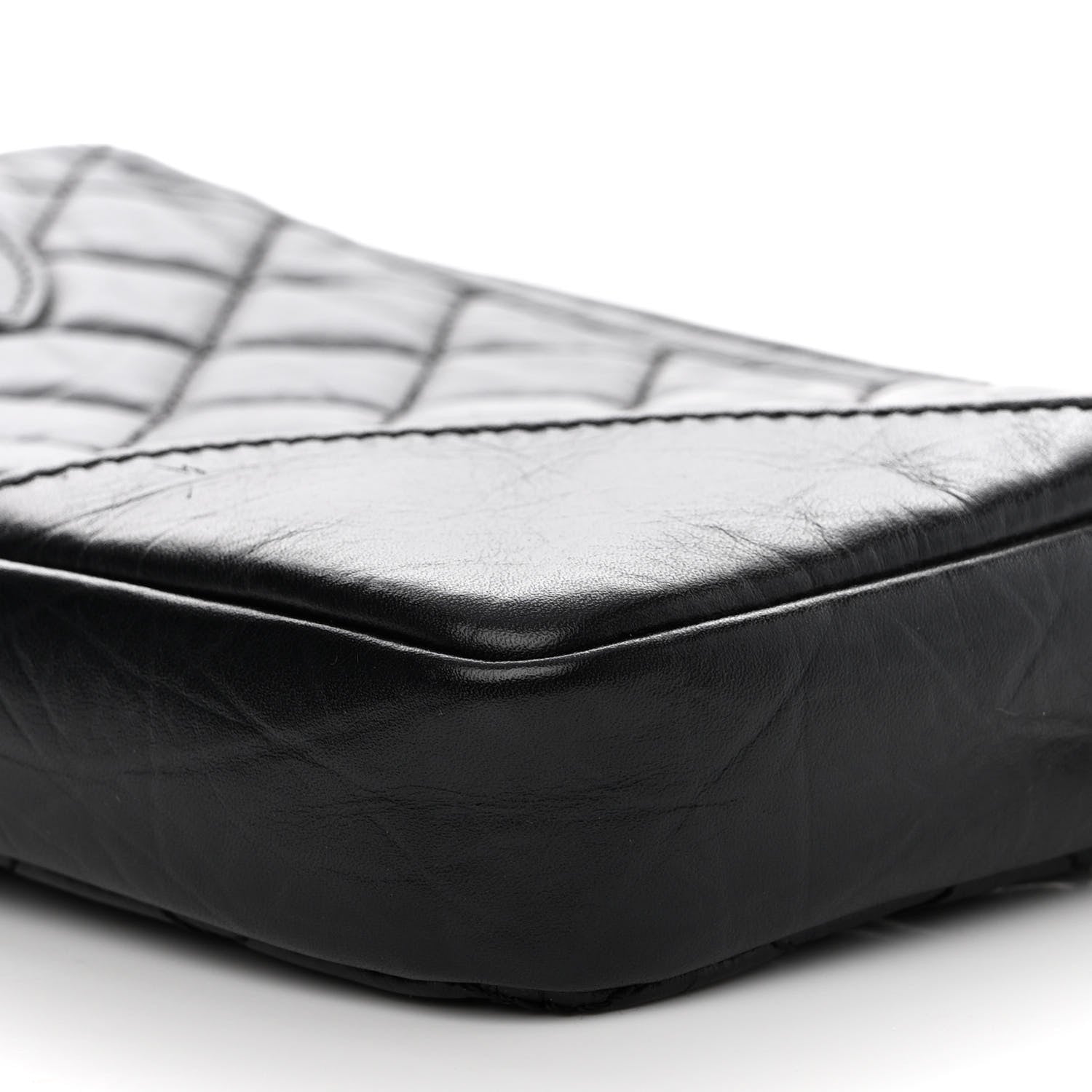 Chanel Aged Calfskin Quilted Cotton Club Pochette Black 11 of 12