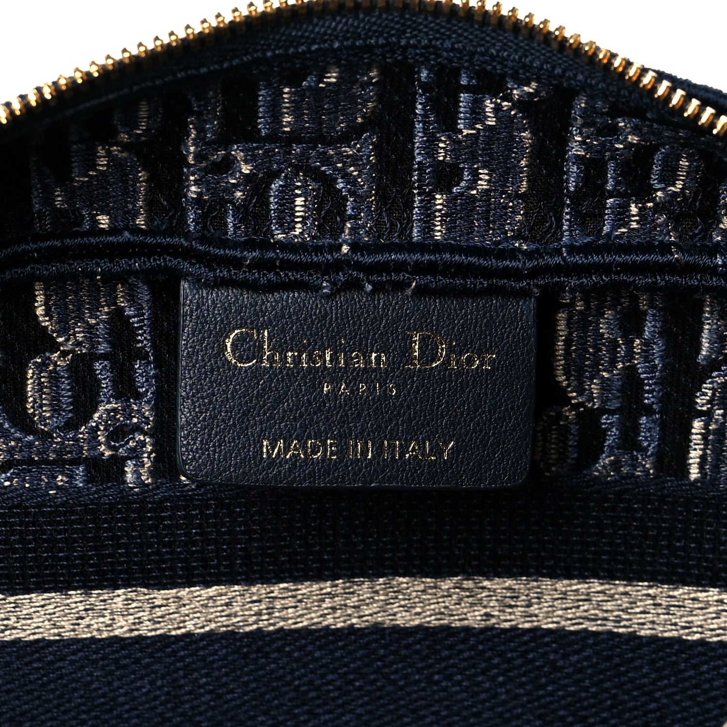 Christian Dior Velvet Oblique Cosmetic Pouch Blue 5 of 10
