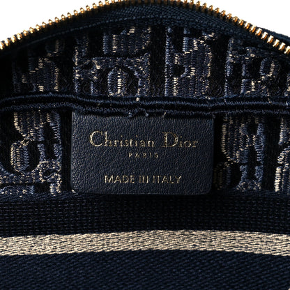 Christian Dior Velvet Oblique Cosmetic Pouch Blue 5 of 10