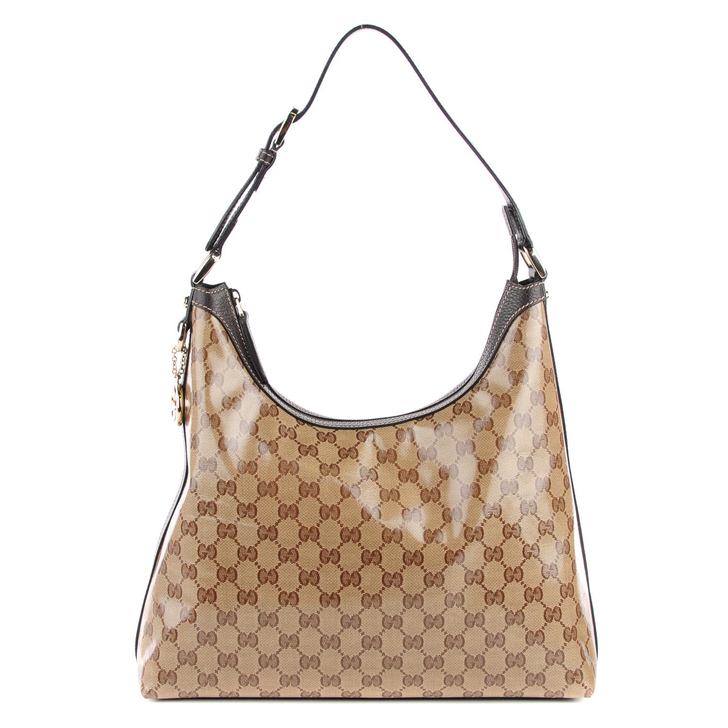Gucci Crystal Monogram Hobo Dark Brown 1 of 8