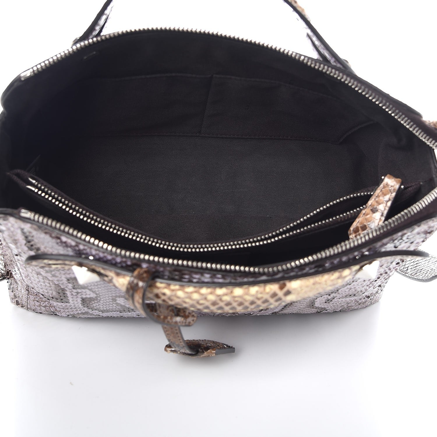 Fendi Shiny Snakeskin Bi-Color Medium By The Way Boston Bag Cassis Multicolor 5 of 7