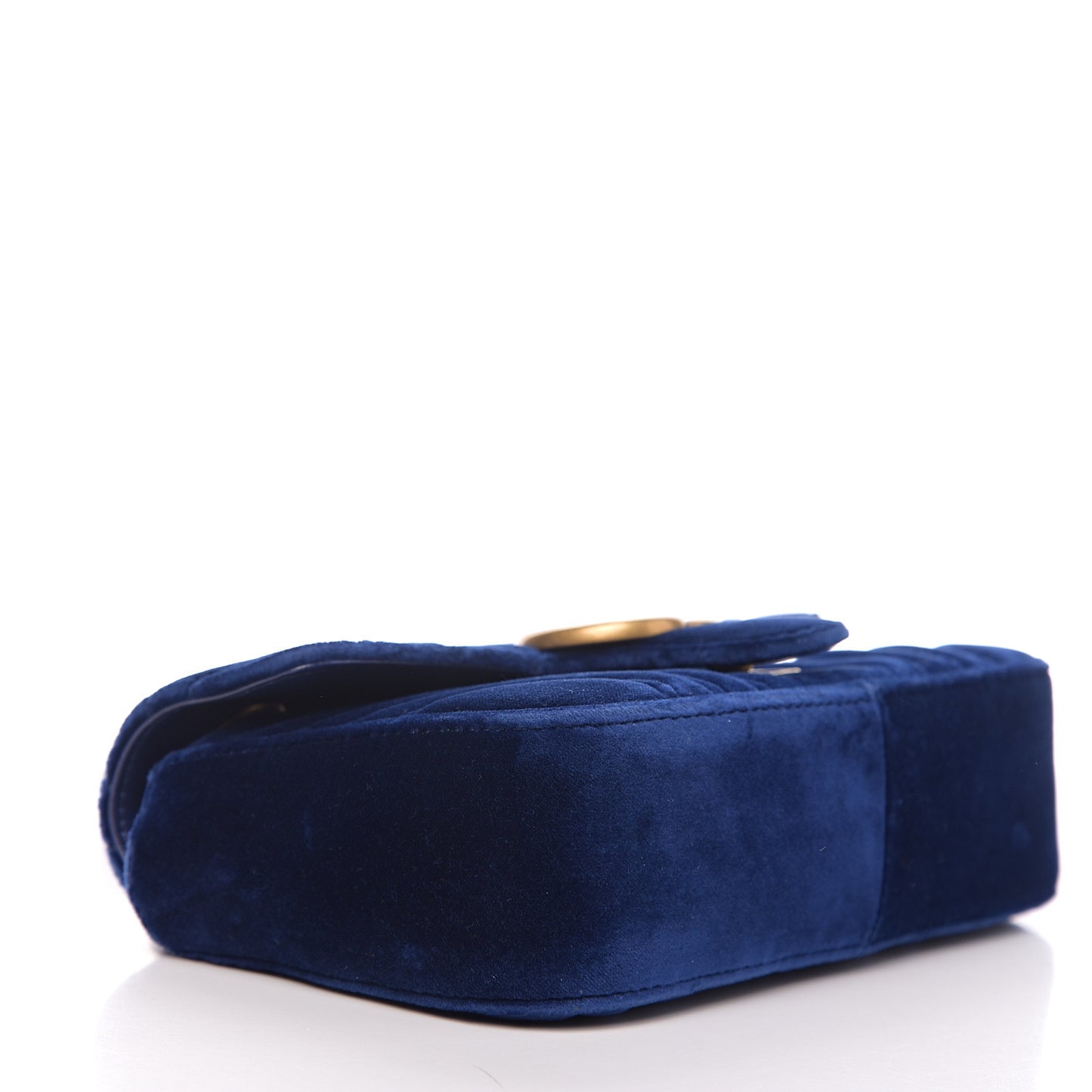 Velvet Matelasse Mini GG Marmont Shoulder Bag Cobalt Blue